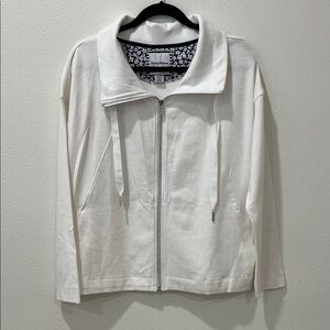 Tommy Bahama Beachy Bay Full Zip White Jacket/Sweatshirt Sz M